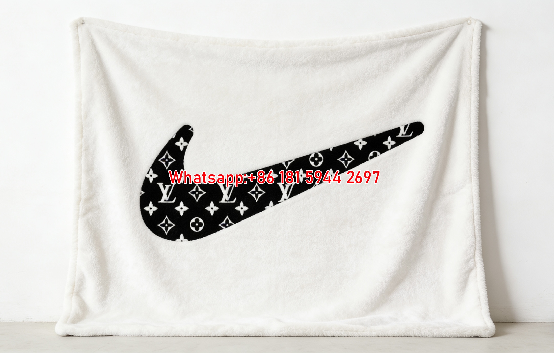 LV Monogram Swoosh Flannel Throw Blanket 280